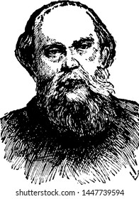 Paul Verlaine, Vintage Engraved Illustration