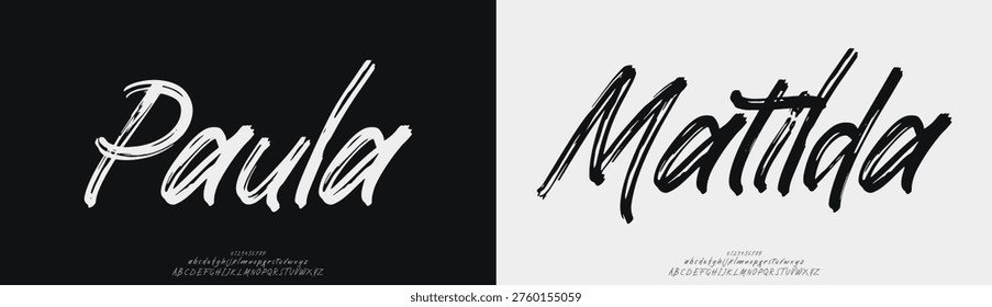 Paula Matilda, Script elegant Modern beauty font alphabet logo. Typography beautiful luxury minimal elegant serif fonts fashion wedding vintage retro logos. vector illustration
