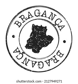 Bragança, Paulista, Brazil Silhouette Postal Passport. Stamp Round Vector Icon Map. Design Travel Postmark. 