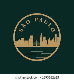 São Paulo Bridge Skyline, logo, Illustration, Icon Brazil, Brasilia, Landmark