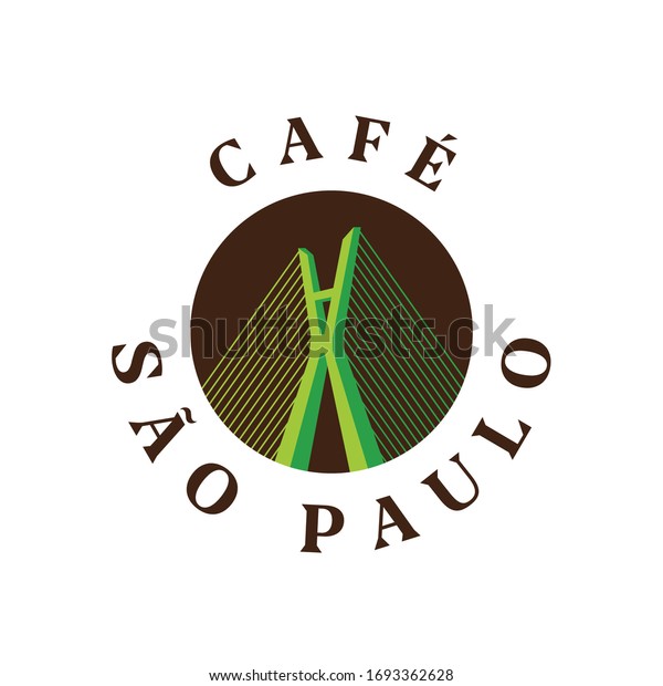 São Paulo Bridge Skyline, logo, Illustration,\
Icon Brazil, Brasilia,\
Landmark