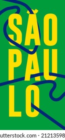 São Paulo grand prix race track. circuit for motorsport and autosport. Vector illustration.