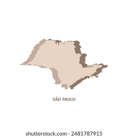 São Paulo Map - World Map International vector template. Brazil region silhouette vector illustration