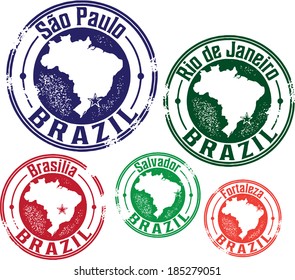 SÃ?Â£o Paulo, Rio de Janeiro and Brazil City Stamps