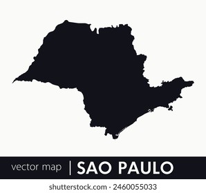 São Paulo state map. Federative unit of Brazil. Vector map for any needs.	