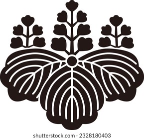 Der Paulownia-Baumstamm symbolisiert die Familie des japanischen Kaisers.