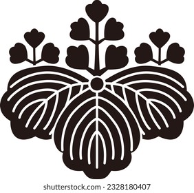 Der Paulownia-Baumstamm symbolisiert die Familie des japanischen Kaisers.