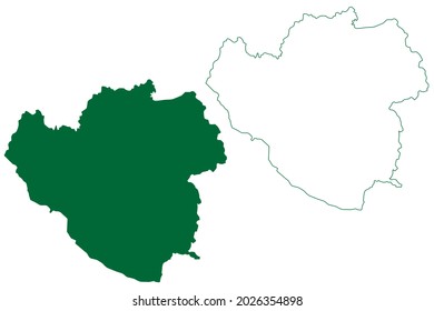 Pauri Garhwal District (Uttarakhand Or Uttaranchal State, Republic Of India) Map Vector Illustration, Scribble Sketch Garhwal Map