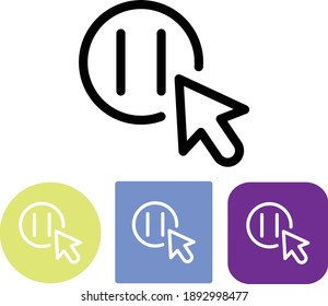 Pause with Arrow Cursor Vector Icon
