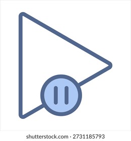 Pause Blue Icon Style Collection
