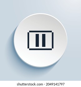 pause btn pixel art icon design. Button style circle shape isolated on white background. Vector illustration