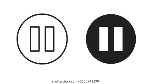 Pause button flat simple vector symbols illustration.