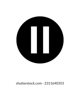 Pause button Flat Style Icon Vector
