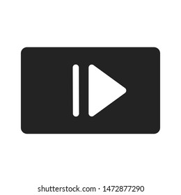 Pause button glyph icon. Play, stop music and video recording app button isolated vector silhouette illustration. Application interface button black and white negative space design element