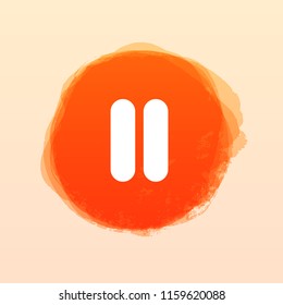 Pause button grunge icon