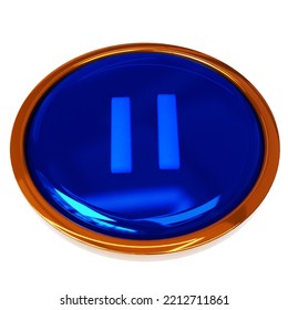 pause button icon 3d render design transparent background