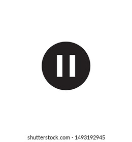pause button icon in dark ellipse