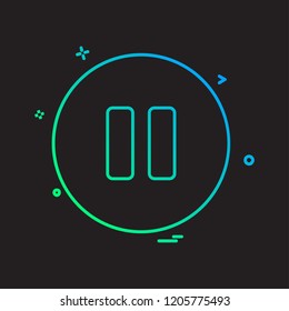 Pause button icon design vector