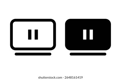 Pause Button Icon for Desktop Media Player, Mute Vector Symbol