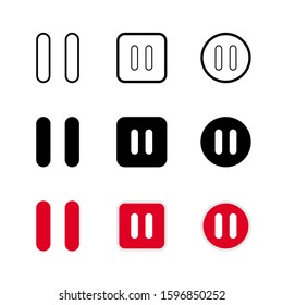 Pause Button Icon : Digital Theme, Technology Theme, Infographics and Other Graphic Related Assets.