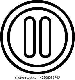 Icono del botón Pausar con un vektor aislado y fondo transparente