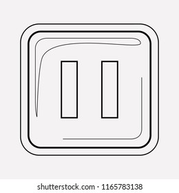 Pause button icon line element. Vector illustration of pause button icon line isolated on clean background for your web mobile app logo design.