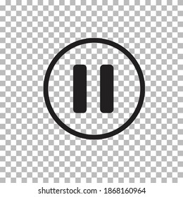 pause button icon on transparent background. pause button sign. flat style.