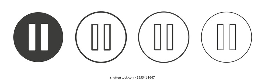 Pause button icon pack. vector illustration