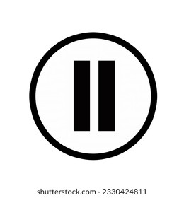 Pause button icon. Player navigation button. Audio setting concept.