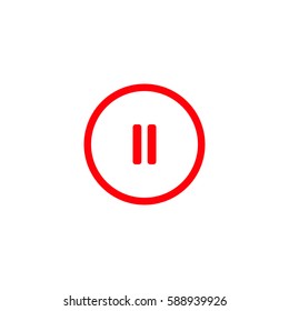Pause Button Icon Red Icon Stock Vector (Royalty Free) 588939926 ...