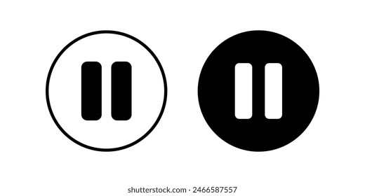 Pause Button icon set. for mobile concept and web design. vector illustration