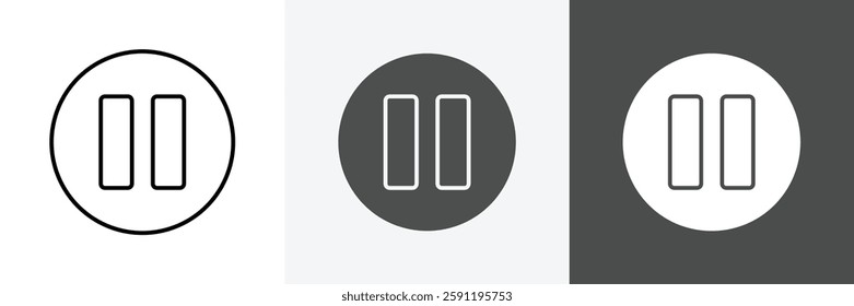 Pause Button icon set vector art