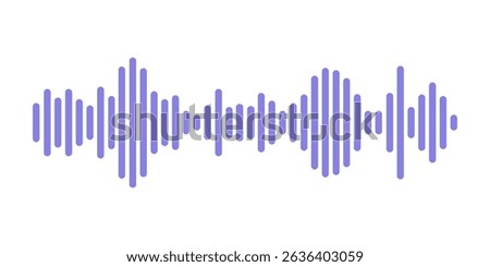 Pause button icon with spectrum noise equalizer. Podcast soundwave line. Record music player. Mobile audio track. Social voice message. Sound wave talk. Vector illustration.
