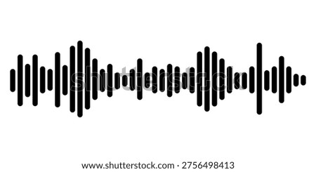 Pause button icon with spectrum noise equalizer. Podcast soundwave line. Record music player. Mobile audio track. Social voice message. Sound wave talk. Vector illustration.
