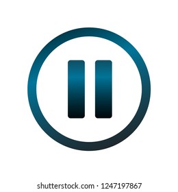 Pause button icon. Pause button symbol vector dark blue color