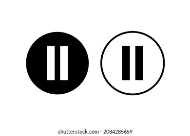 Pause button icon, template, white background