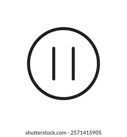 Pause button icon Thin line vector