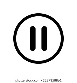 Pause button icon vector. Audio or video icon symbol vector logo illustration