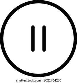 Pause Button Icon. Vector Design Illustration with white Background