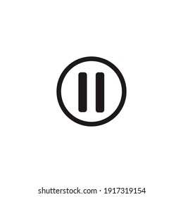 pause button icon vector on a white background