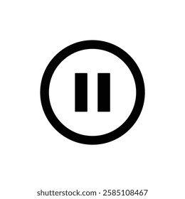 pause button icon vector. pause play symbol