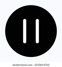 Pause Button Icon, Video Player Vector Icon. User Interface, User Experience, Isolated Silhouette Vector Icon.