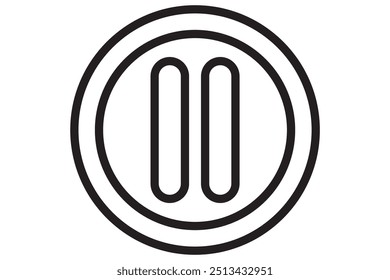 Pause Button Icon, Video Player Vector Icon. User Interface, User Experience, Isolated Lineal Vector Icon.