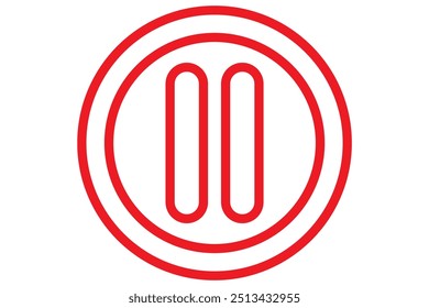 Pause Button Icon, Video Player Vector Icon. User Interface, User Experience, Isolated Lineal Vector Icon.
