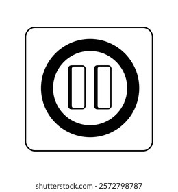 pause button icon with white background vector stock illustration