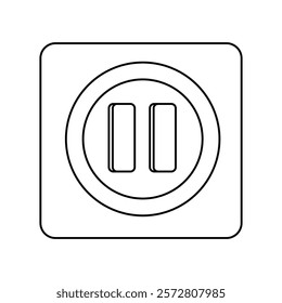 pause button icon with white background vector stock illustration