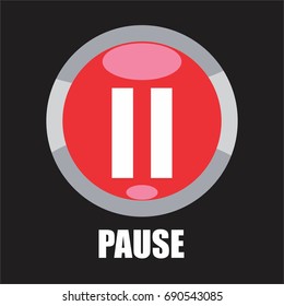 pause button icon,black background