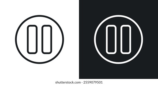 Pause button icons. vector set in black colors