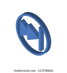 Pause button isometric left top view 3D icon