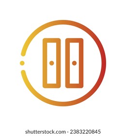 pause button line gradient icon logo for website, application, printing, document, poster design, etc, Suitable for web Design,Logo,App